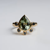 FLOR DE TURMALINA & DIAMANTES NEGROS